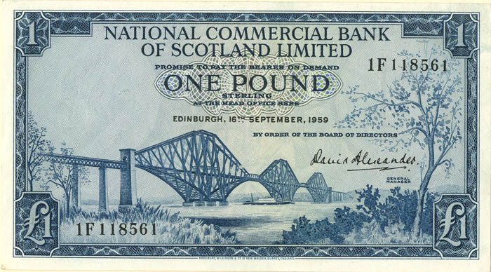 Scotland - 1 Pound - P-265 - 1959 dated Foreign Paper Money